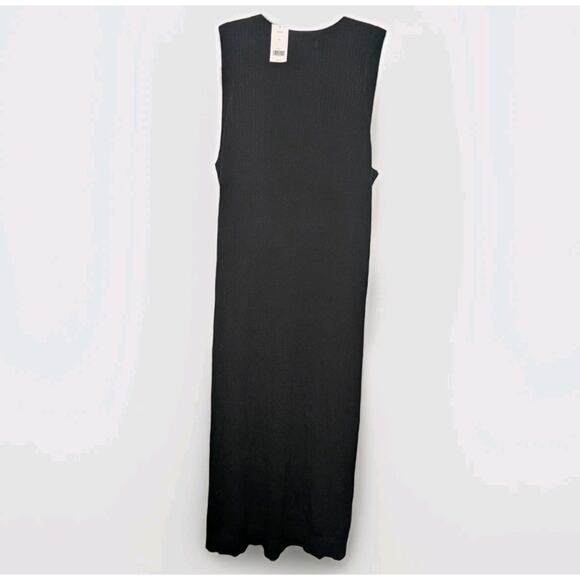 NWT Banana Republic Ribbed Knit Sheath Sweater Dress Black Slit Midi Fall '18 XL - Picture 6 of 12